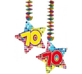 Folat Hang Decoratie Spiraal 70 jaar Stervorm | 2 stuks Folat Hang Decoratie Spiraal 70 jaar Stervorm | 2 stuks