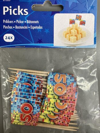 Folat Prikkers Birthday Blocks 50 jaar | 24 stuks Folat Prikkers Birthday Blocks 50 jaar | 24 stuks
