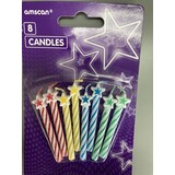 Amscan Cake candles colored with star 5cm | 8 pieces Amscan Cake candles colored with star 5cm | 8 pieces
