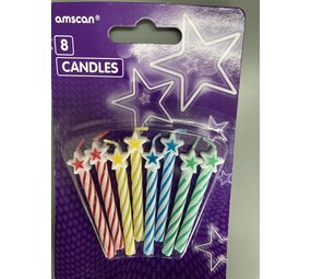Amscan Cake candles colored with star 5cm | 8 pieces Amscan Cake candles colored with star 5cm | 8 pieces