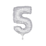 Folat Helium balloon number 5 silver with dots | 86cm Folat Helium balloon number 5 silver with dots | 86cm