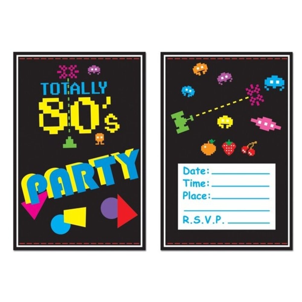 Tuf-Tuf Les invitations Totally 80s Years 8 pièces Tuf-Tuf Les invitations Totally 80s Years 8 pièces