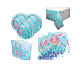 Unique Party Set de table Mermaid | 8 personnes