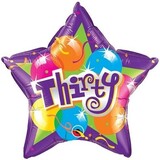 Qualatex Helium Ballon Thirty  Gekleurd 45cm | per stuk Qualatex Helium Ballon Thirty  Gekleurd 45cm | per stuk