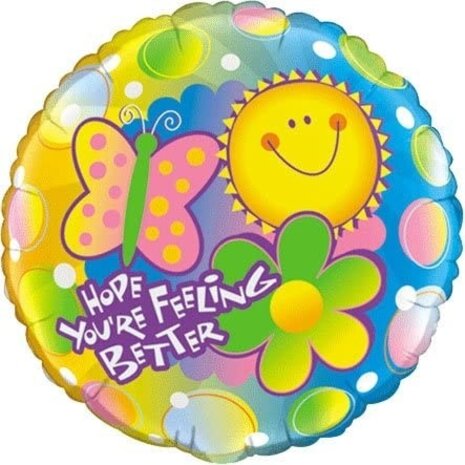 Qualatex Ballon à hélium Hope You're Feeling Better 45cm | chaque Qualatex Ballon à hélium Hope You're Feeling Better 45cm | chaque