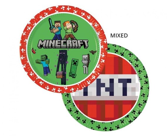 Procos Party Assiettes de fête Minecraft 23cm | 8 pièces