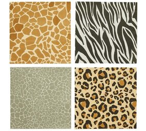 Hootyballoo Serviettes de table Safari imprimé animal 33x33cm | 16 pièces Hootyballoo Serviettes de table Safari imprimé animal 33x33cm | 16 pièces