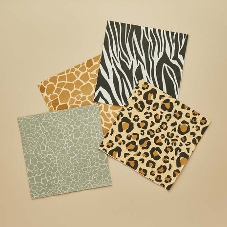 Hootyballoo Safari Animal Print Servetten 33x33cm | 16 stuks