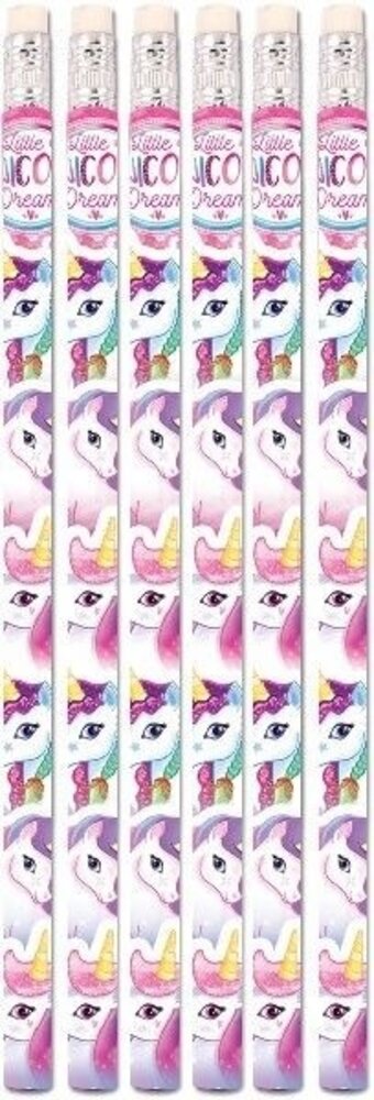 Henbrandt Crayons licorne avec gomme | 6 pièces