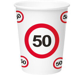 Folat Beker 50 jaar Verkeersbord | 8 stuks Folat Beker 50 jaar Verkeersbord | 8 stuks