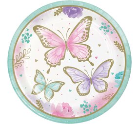 Creative Converting Assiettes Papillon Papillon Shimmer 23cm | 8 pièces