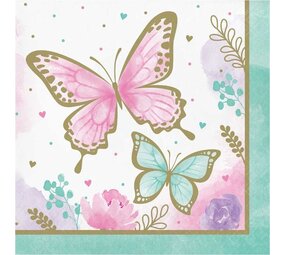 Creative Converting Napkins Butterfly Butterfly Shimmer 33x33cm | 16 pieces