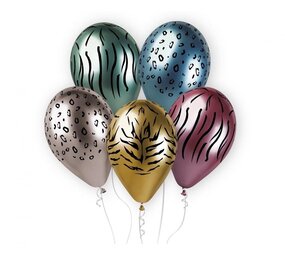 Gemar Ballonnen Safari Dieren Print |  5 stuks Gemar Ballonnen Safari Dieren Print |  5 stuks