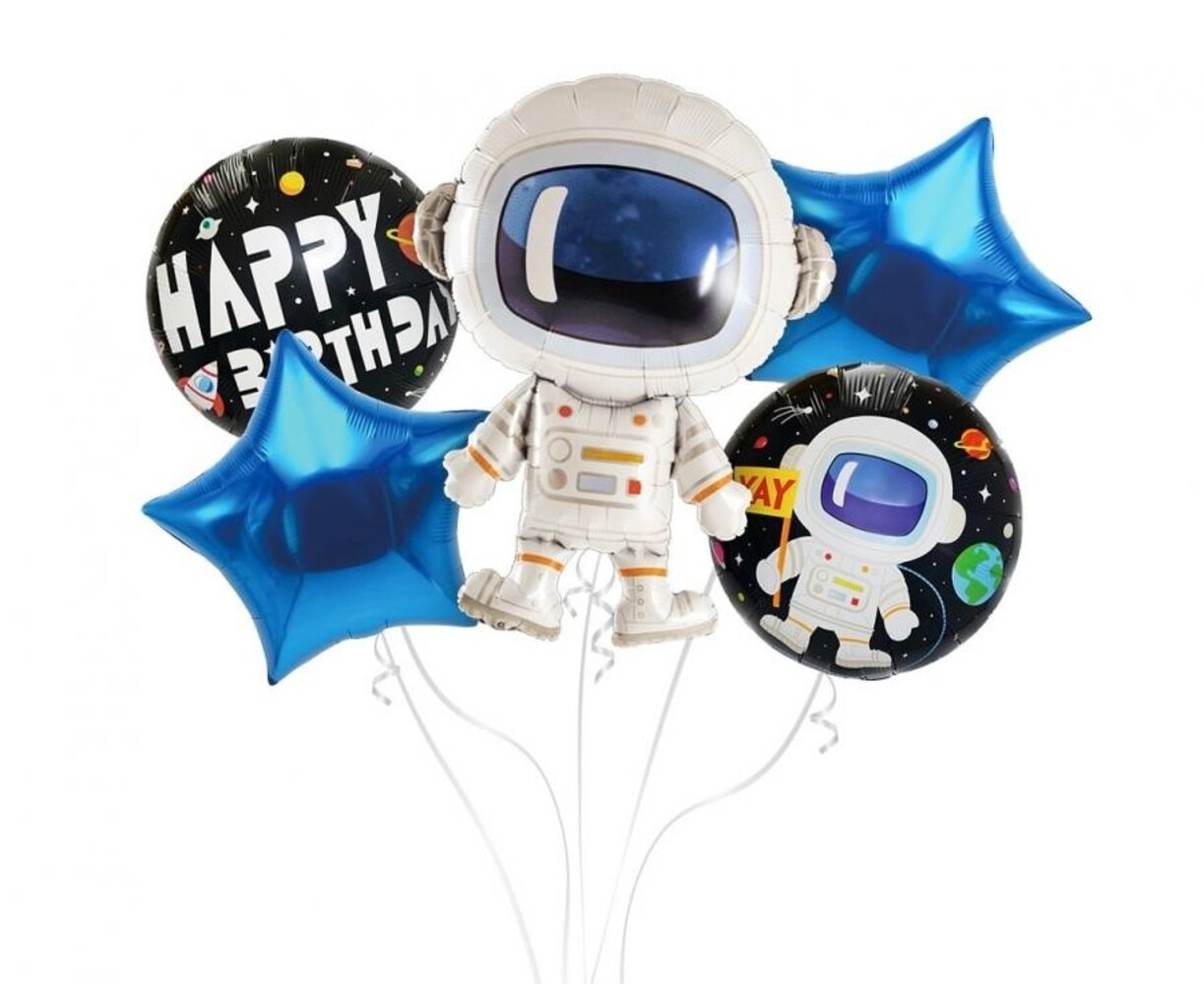 Helium Ballonnen Boeket Ruimte en Space Kosmos | 5 delig Helium Ballonnen Boeket Ruimte en Space Kosmos | 5 delig