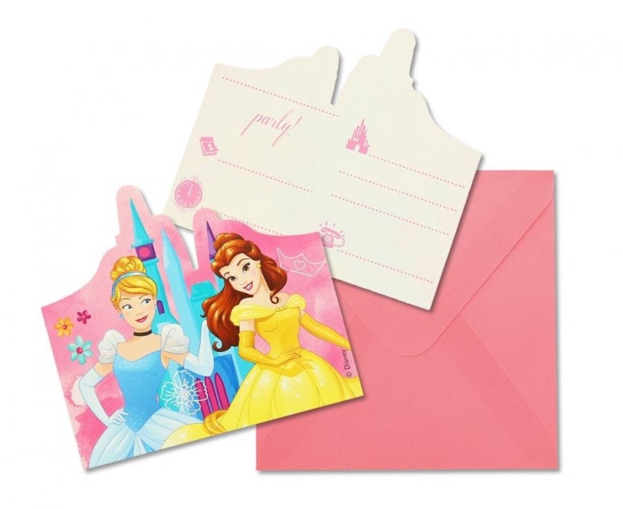 Procos Party Prinsessen Uitnodigingen Princess Live Your Story | 6 stuks