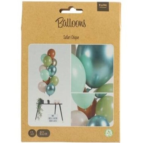 Folat Safari chic balloons set 33cm | 12 pieces Folat Safari chic balloons set 33cm | 12 pieces