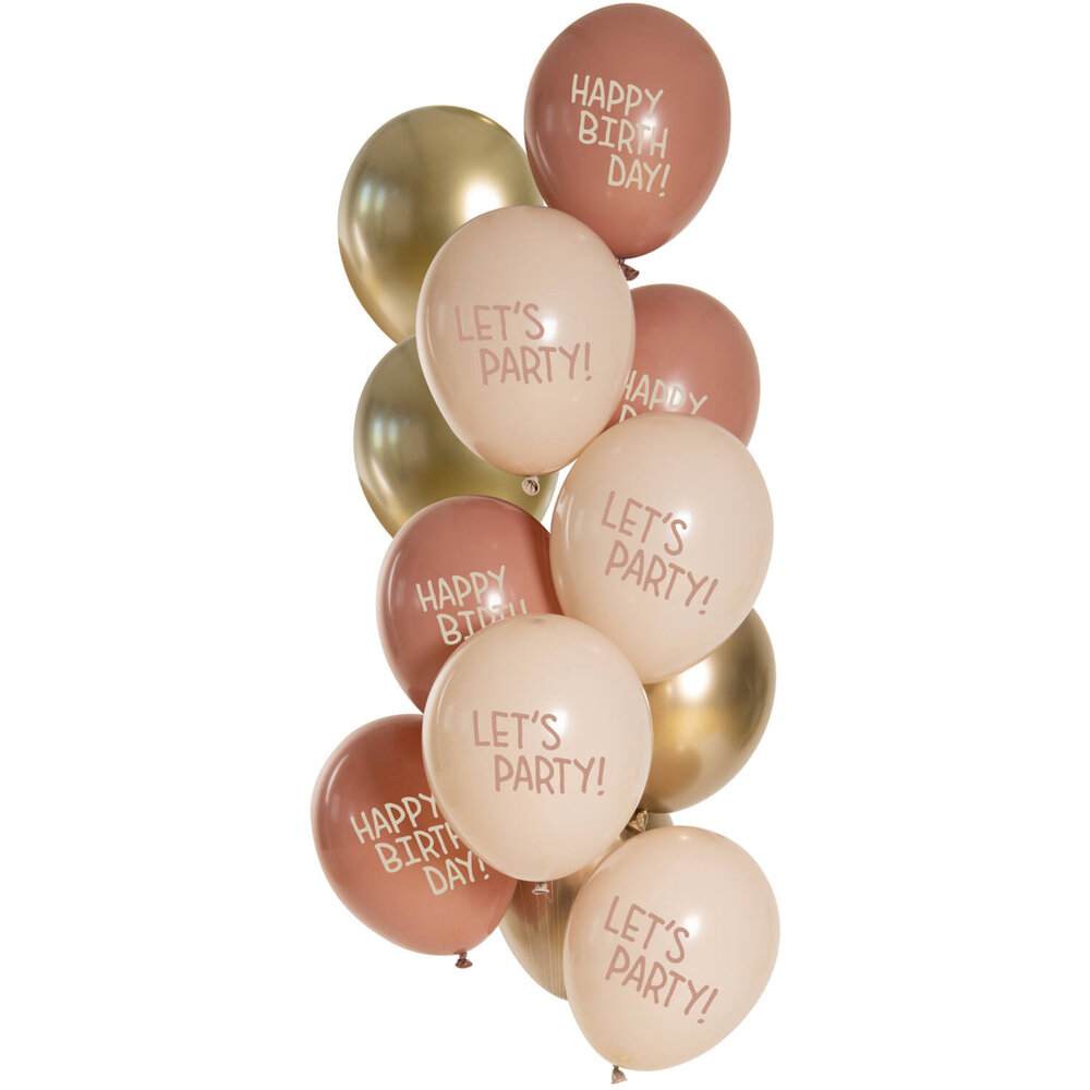 Folat Ballonnen Set Golden Blossom 33cm | 12 stuks