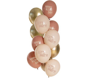 Folat Ballonnen Set Golden Blossom 33cm | 12 stuks