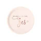 Tuf-Tuf Verlovings Bordjes He Asked &  She Said Yes 18cm | 6 stuks Tuf-Tuf Verlovings Bordjes He Asked &  She Said Yes 18cm | 6 stuks