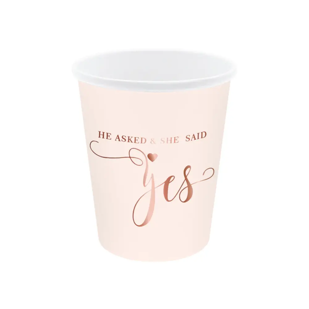 Tuf-Tuf Engagement cups hey Asked & She Said YES 220ML | 6 pieces