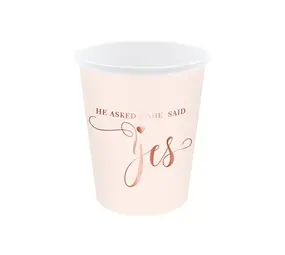 Tuf-Tuf Verlovings Bekers He Asked &  She Said Yes 220ml | 6 stuks Tuf-Tuf Verlovings Bekers He Asked &  She Said Yes 220ml | 6 stuks