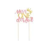 Paper Dreams Cake Topper Miss One Derful 22x11,5cm | per stuk Paper Dreams Cake Topper Miss One Derful 22x11,5cm | per stuk