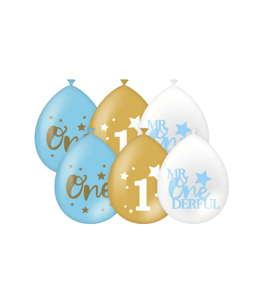 Paper Dreams 1 Jaar Ballonnen Mr One derful | Per 6 Stuks