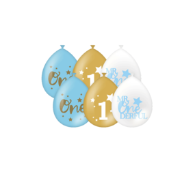 Paper Dreams 1 Jaar Ballonnen Mr One derful | Per 6 Stuks Paper Dreams 1 Jaar Ballonnen Mr One derful | Per 6 Stuks