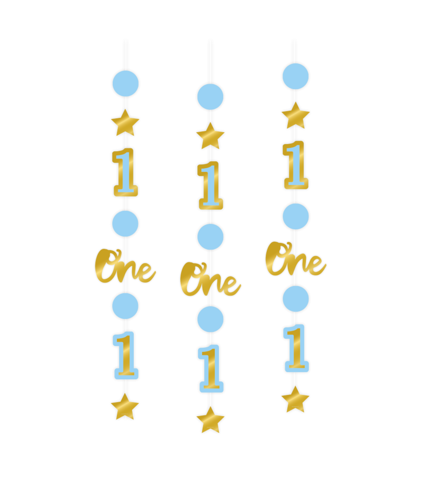Paper Dreams 1 year decoration hanging decoration blue | 3 pieces Paper Dreams 1 year decoration hanging decoration blue | 3 pieces