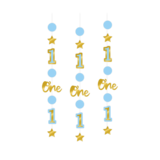 Paper Dreams 1 year decoration hanging decoration blue | 3 pieces Paper Dreams 1 year decoration hanging decoration blue | 3 pieces