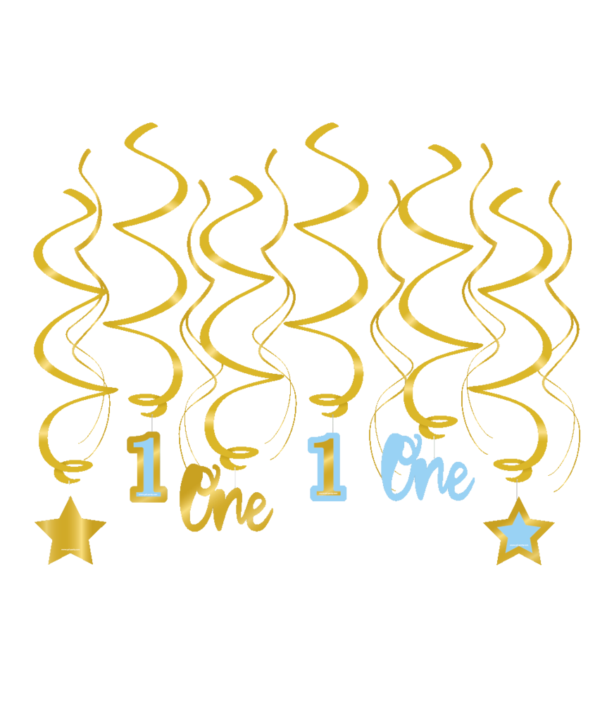 Paper Dreams Decoration 1 an Swirls Blue | 12 pièces Paper Dreams Decoration 1 an Swirls Blue | 12 pièces