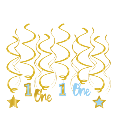 Paper Dreams 1 year Decoration Swirls Blue | 12 pieces Paper Dreams 1 year Decoration Swirls Blue | 12 pieces