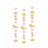 Paper Dreams 1 year decoration hanging decoration pink | 3 pieces