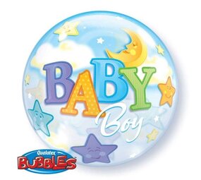 Qualatex Hélium Ballon Bubble bébé garçon 56 cm | par unité Qualatex Hélium Ballon Bubble bébé garçon 56 cm | par unité