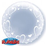 Qualatex Hélium Balloon Bubble Hartjes 61cm | par unité Qualatex Hélium Balloon Bubble Hartjes 61cm | par unité