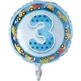 Qualatex Véhicules Folie Ballon 3 ans 45cm | Par unité