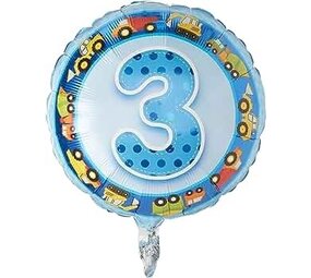 Qualatex Véhicules Folie Ballon 3 ans 45cm | Par unité