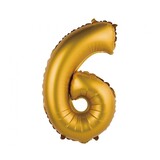 Godan Folie Ballon Mat Goud Cijfer 6 | 35cm Godan Folie Ballon Mat Goud Cijfer 6 | 35cm