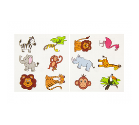 LG Imports Jungle Animals Tattoo | 2 sheets LG Imports Jungle Animals Tattoo | 2 sheets