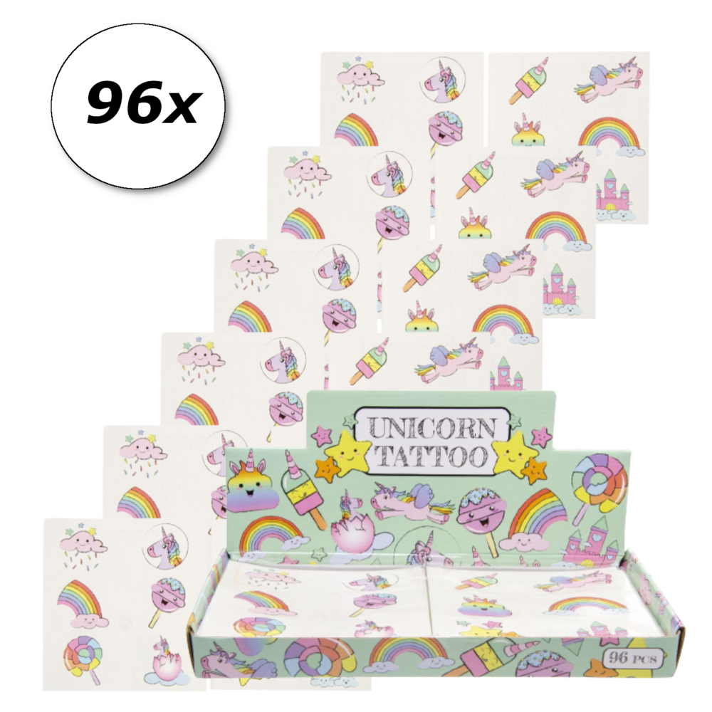 LG Imports Unicorn Rainbow Tattoos | 2 sheets