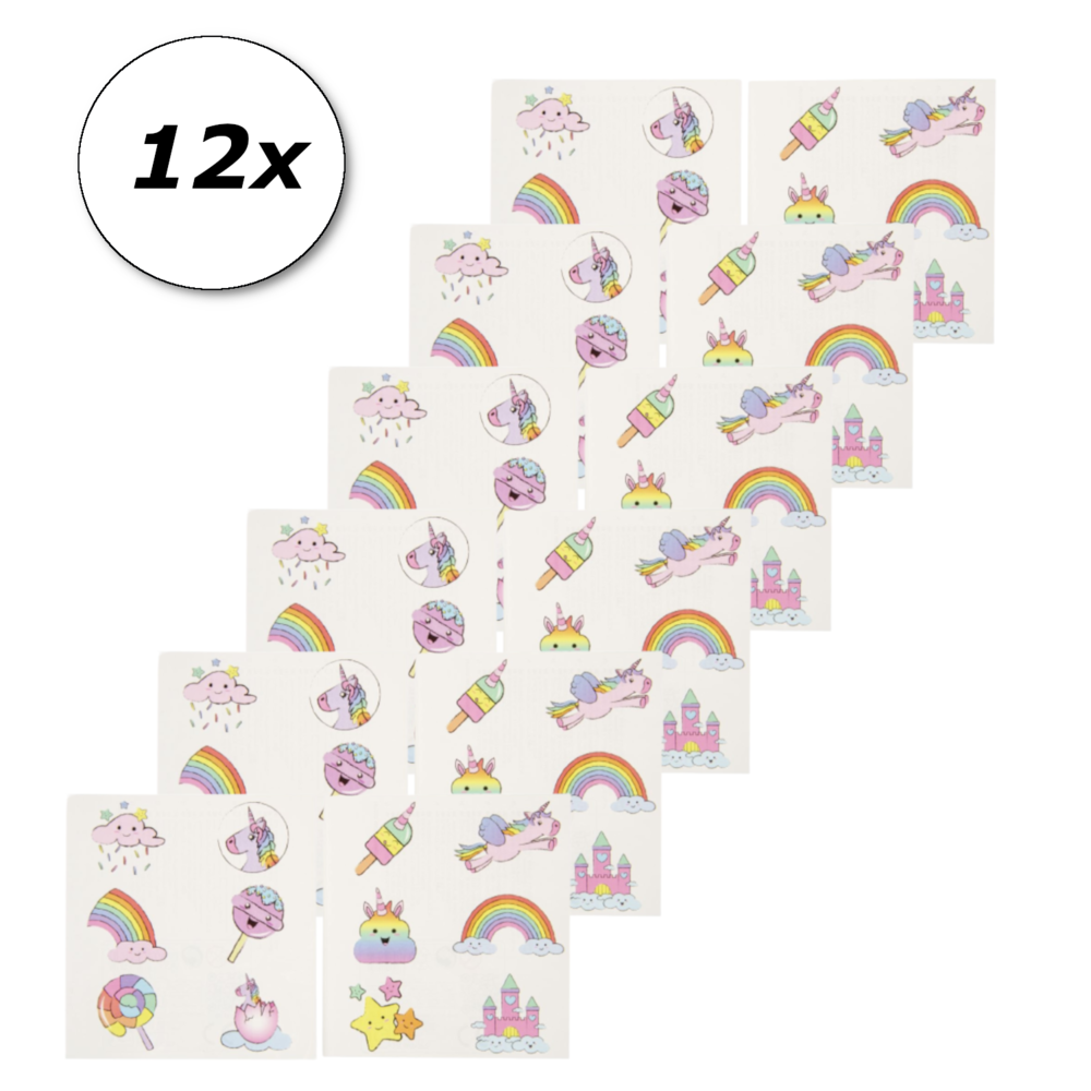 LG Imports Unicorn Rainbow Tattoos | 2 sheets