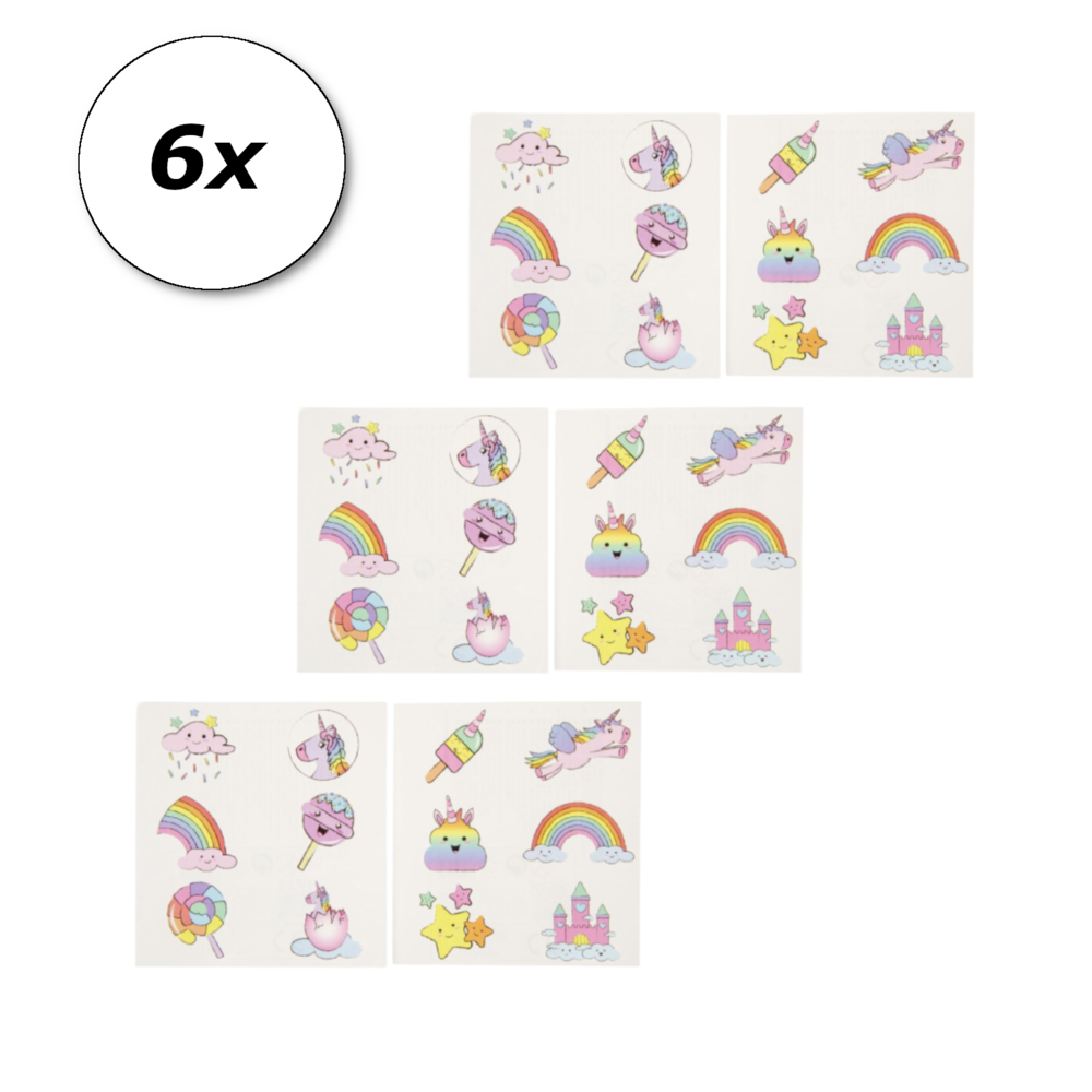 LG Imports Eenhoorn Regenboog Tattoos | 2 velletjes