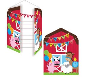 Uitnodigingen Boerderij dieren 10x12cm | 8 stuks