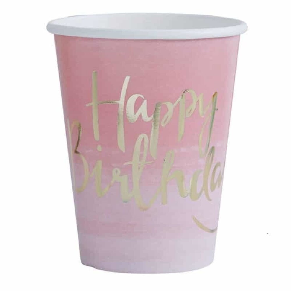 Ginger Ray Tasse Ombre Pink mit goldenen 8 Teilen Ginger Ray Tasse Ombre Pink mit goldenen 8 Teilen