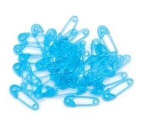 Babyshower veiligheidsspelden blauw 40 stuks