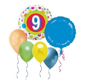 Ballon Set für 9 Jahre farbig