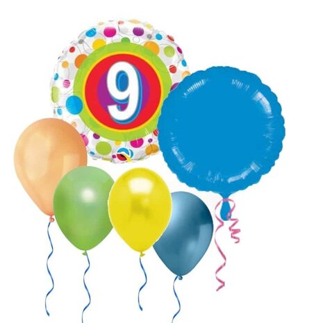 Ballon set for 9 years colored Ballon set for 9 years colored