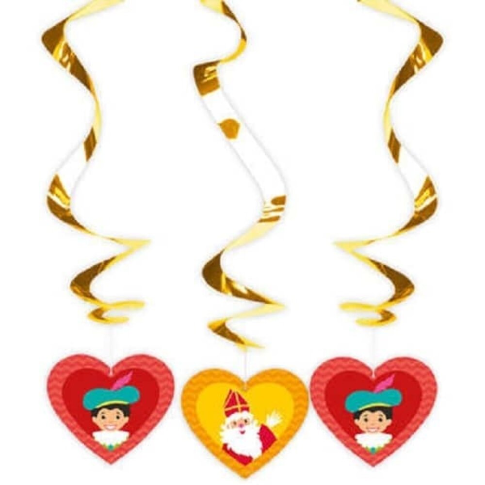 Hangdecoratie Sint en Piet 3 stuks Hangdecoratie Sint en Piet 3 stuks