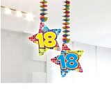 Decoratie spiraal 18 jaar stervorm 2 stuks