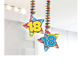 Dekoration Spirale 18 Jahre Sternform 2 Stücke